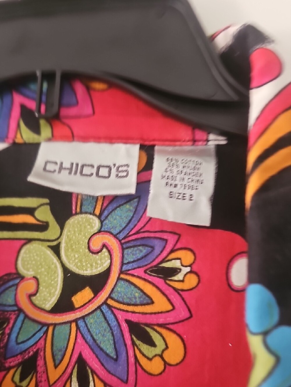 Chico's Multicolor Floral-Print Button Shirt - Picture 2 of 6